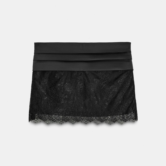 Zara Combination Lace Bow Mini Skirt - Picture 3 of 3